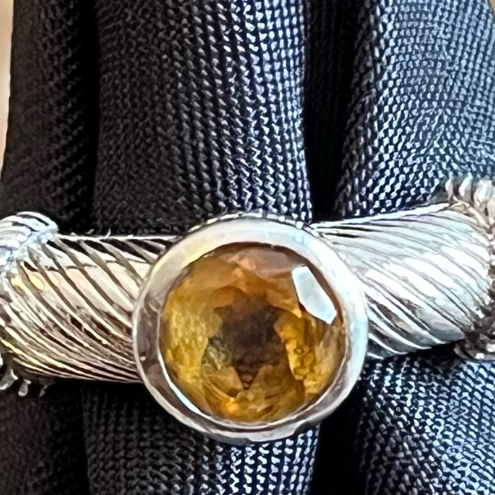 Judith Ripka Citrine SS Size 11 Ring